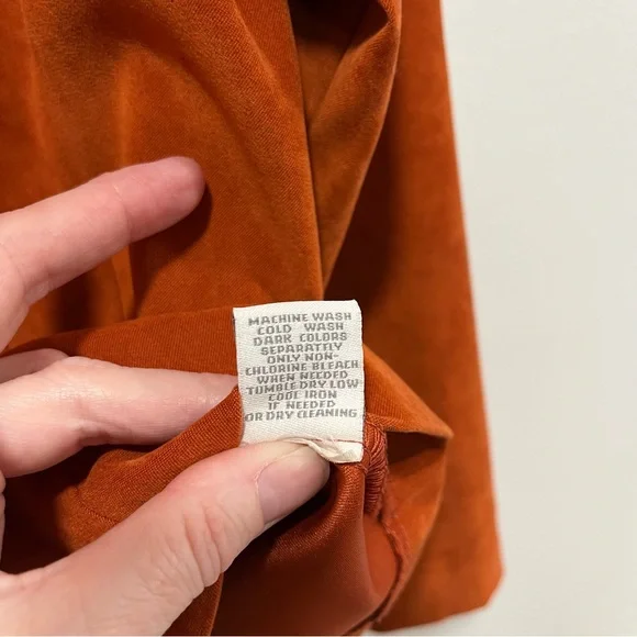 Dressbarn Faux Suede Zip Up Jacket, Womens Small in Burnt Orange - Picture 7 of 10